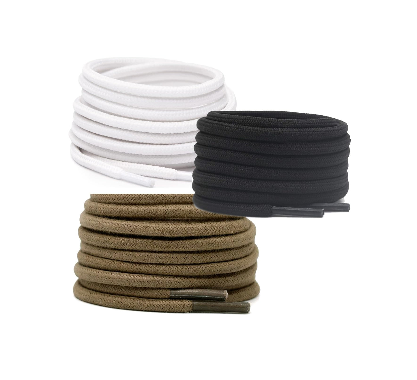 3 PAIRS Round Shoe laces 48 Inches 3 MM Thick Shoelaces for Athletic Running Sneakers Shoes Boot Strings