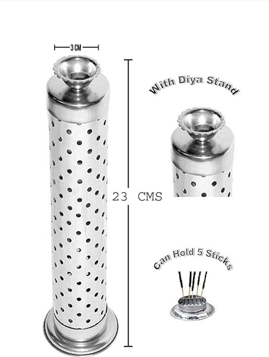 Safety Incense Agarbatti Holder Size: 28 X 9 X 9 cm | Material: Steel (Thin Sheet)