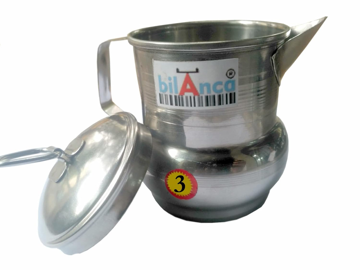 Oil Ghee Jar Pot Stainless Steel Container Storage for Kitchen Pooja puja Rituals Tel ka dabba (Oil Jar 500 ML)