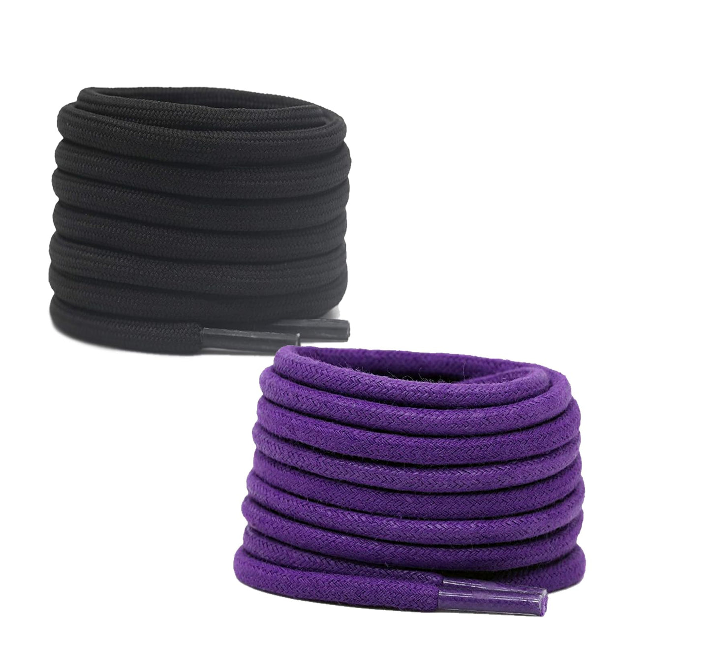 2 PAIRS Round Shoe laces 48 Inches 3 MM Thick Shoelaces for Athletic Running Sneakers Shoes Boot Strings