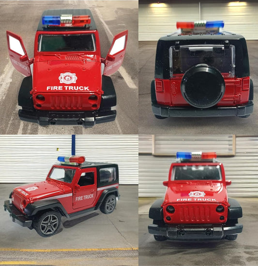 One Metal Fire Truck Thar Car Alloy Body Diecast Cars Super Hot Toys Wheels for Kids Multi Color Assortment Pack of ONE (Thar RED)