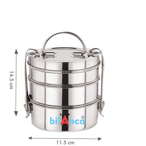 Stainless Steel Tiffin Lunch Box 3 Compartment