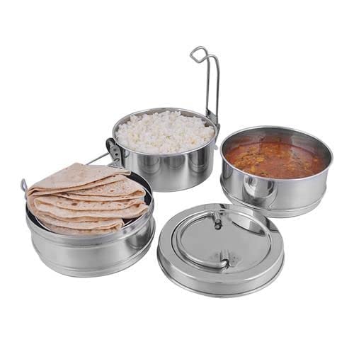 Stainless Steel Tiffin Lunch Box 3 Compartment