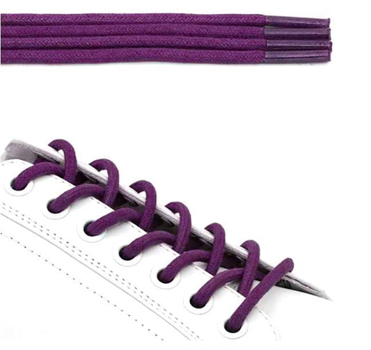 bilAnca 2 Pairs Round Shoe laces 48 Inches Wide Shoelaces (Purple)