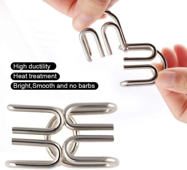 Metal Puzzle Toys Brain Teasers Stainless Steel Wire | Assorted Mental Game Return Gifts, Party Favors, Prizes | Disentanglement | Puzzle Unlock Interlock (Set of 6)