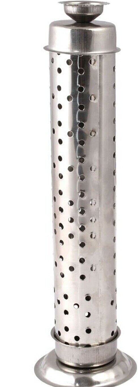 Safety Incense Agarbatti Holder Case Diya Stand Kapoor Daani with Ash Catcher Material: Steel | Spiritual Lucky Yoga Decor (Incense CASE)