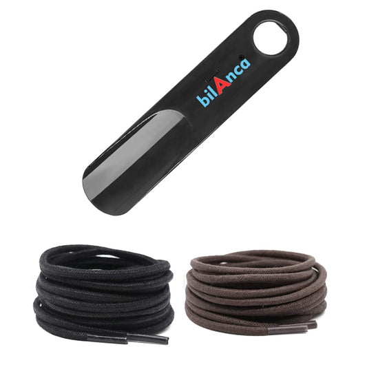 Metal/Plastic/Stainless Steel Shoe Horn, 6� / 7" Long 1.5" Width Travel Shoe Horns 28" Cotton Shoe Laces for Seniors Kids or Adults