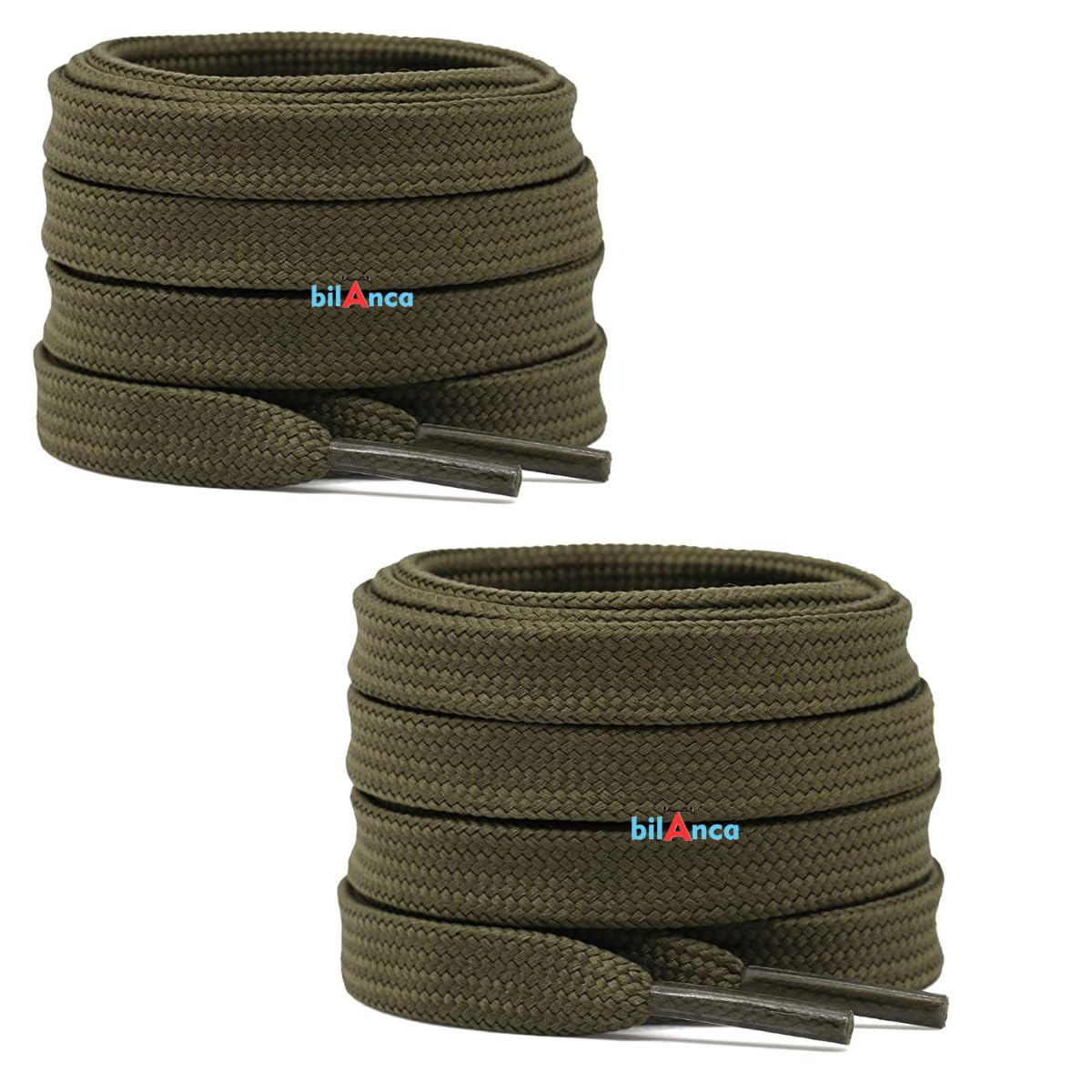 bilAnca 2 PAIRS Flat Shoe laces 48 Inches Wide Shoelaces for Athletic Running Sneakers Sports Shoes Boot Laces Strings (2 Pairs)