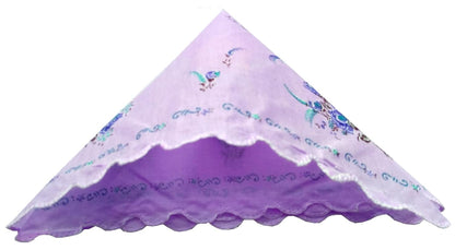 12 Pieces Large Size 13 x 13 inches Soft Pure 100% Cotton Flower Printed White Hankies Women Ladies Girls Lady Handkerchief | Random Design