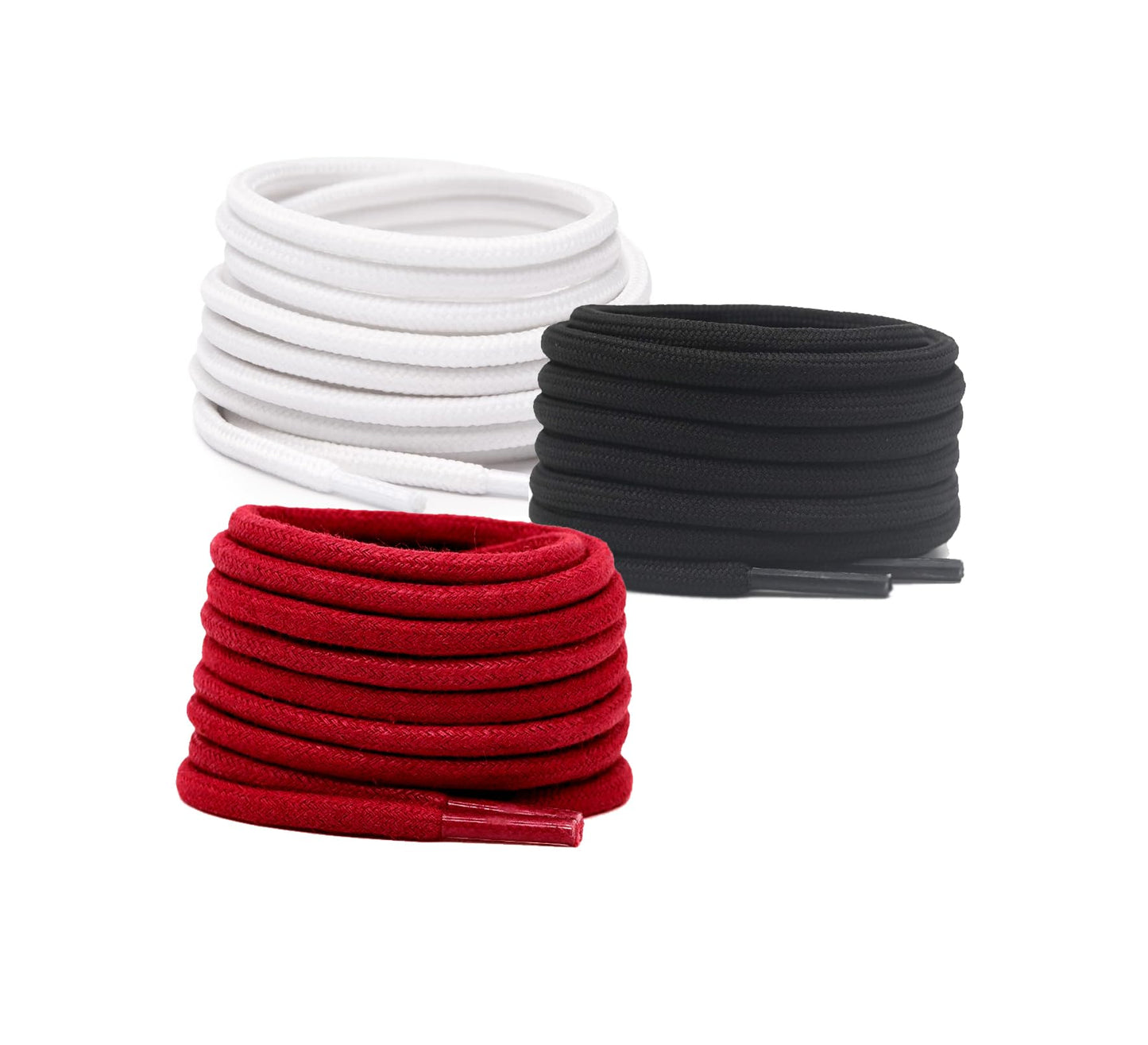 3 PAIRS Round Shoe laces 48 Inches 3 MM Thick Shoelaces for Athletic Running Sneakers Shoes Boot Strings