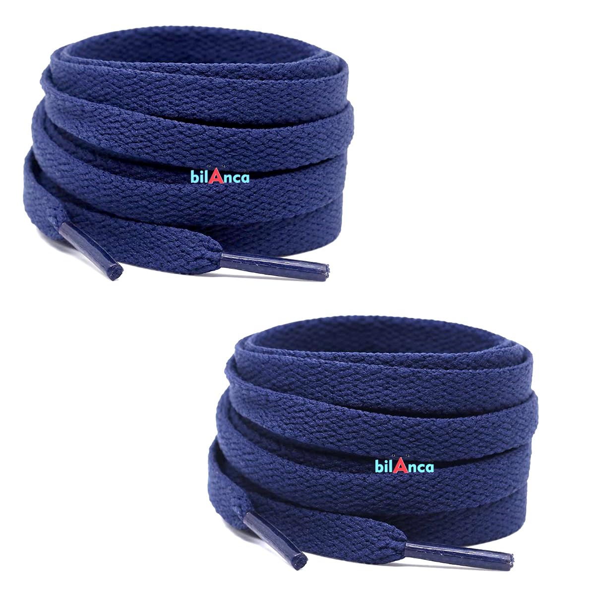 bilAnca 2 PAIRS Flat Shoe laces 48 Inches Wide Shoelaces for Athletic Running Sneakers Sports Shoes Boot Laces Strings (2 Pairs)
