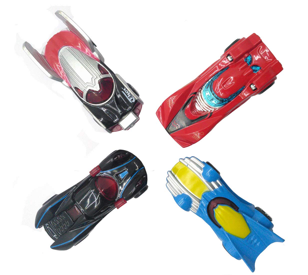 Die Cast Mini Metal Cars Racing Series Metal Automobile Alloy Body Wheel Super Heroes Toys Mini Racers Series Movie Vehicle (Multicolour) Pack of 4