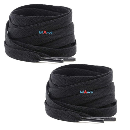 bilAnca 2 PAIRS Flat Shoe laces 48 Inches Wide Shoelaces for Athletic Running Sneakers Sports Shoes Boot Laces Strings (2 Pairs)