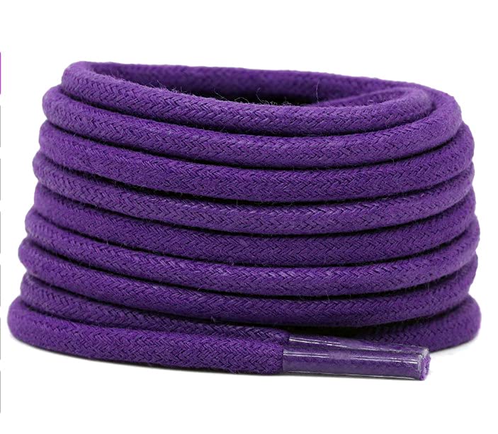 bilAnca 2 Pairs Round Shoe laces 48 Inches Wide Shoelaces (Purple)