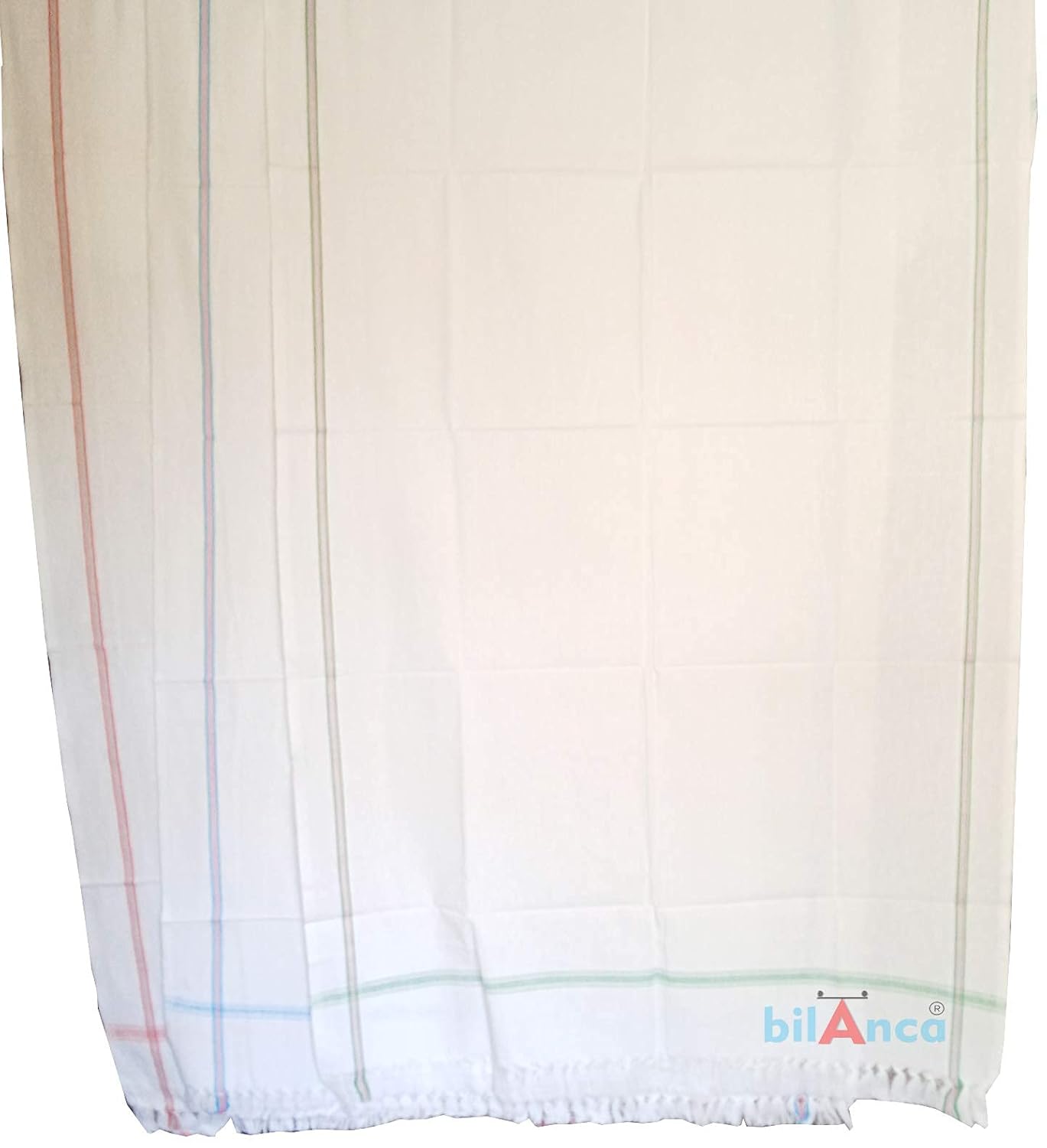 Big Traditional 68" x 34" 300 GSM 100% Pure Cotton Khadi White Gamcha Bath Towel Men Women Kids Best All Season (1)