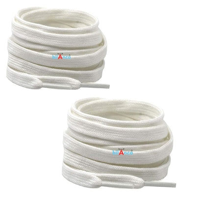 bilAnca 2 PAIRS Flat Shoe laces 48 Inches Wide Shoelaces for Athletic Running Sneakers Sports Shoes Boot Laces Strings (2 Pairs)