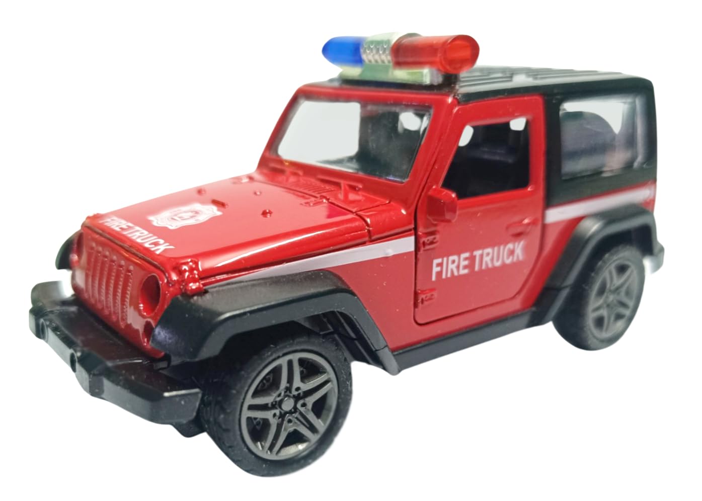 One Metal Fire Truck Thar Car Alloy Body Diecast Cars Super Hot Toys Wheels for Kids Multi Color Assortment Pack of ONE (Thar RED)