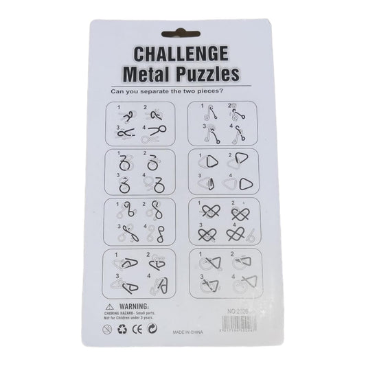 Metal Puzzle Toys Brain Teasers Stainless Steel Wire | Assorted Mental Game Return Gifts, Party Favors, Prizes | Disentanglement | Puzzle Unlock Interlock (Set of 6)