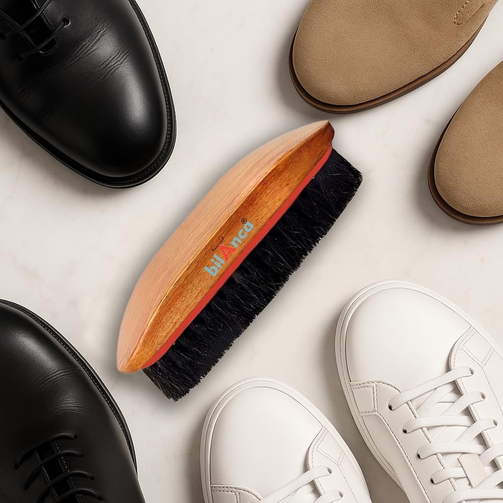 Horsehair Shine Shoes Brush Cleaning Leather Shoes Boots Care Brushes (Shoe Brush)