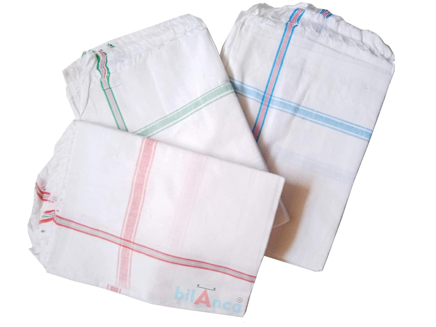 Big Traditional 68" x 34" 300 GSM 100% Pure Cotton Khadi White Gamcha Bath Towel Men Women Kids Best All Season (1)