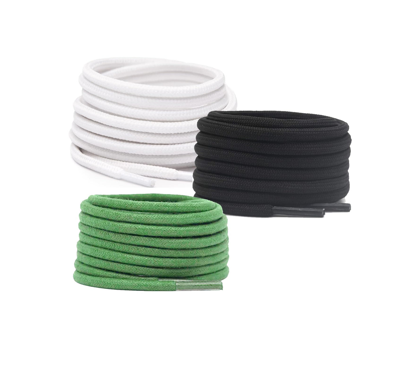 3 PAIRS Round Shoe laces 48 Inches 3 MM Thick Shoelaces for Athletic Running Sneakers Shoes Boot Strings