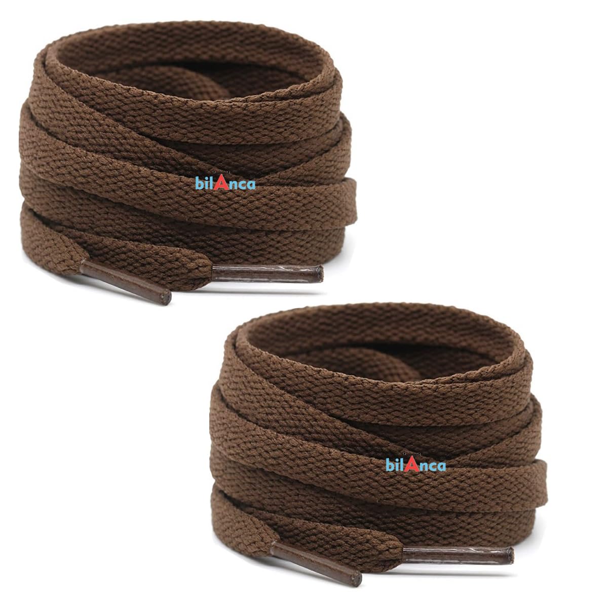 bilAnca 2 PAIRS Flat Shoe laces 48 Inches Wide Shoelaces for Athletic Running Sneakers Sports Shoes Boot Laces Strings (2 Pairs)