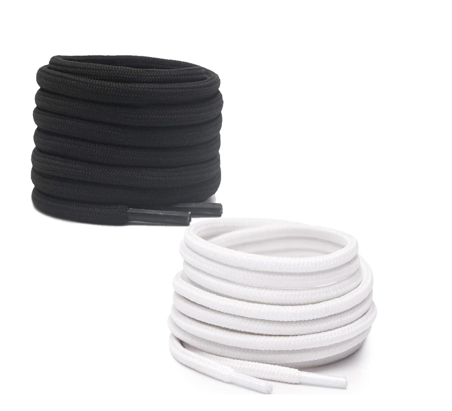 2 PAIRS Round Shoe laces 48 Inches 3 MM Thick Shoelaces for Athletic Running Sneakers Shoes Boot Strings