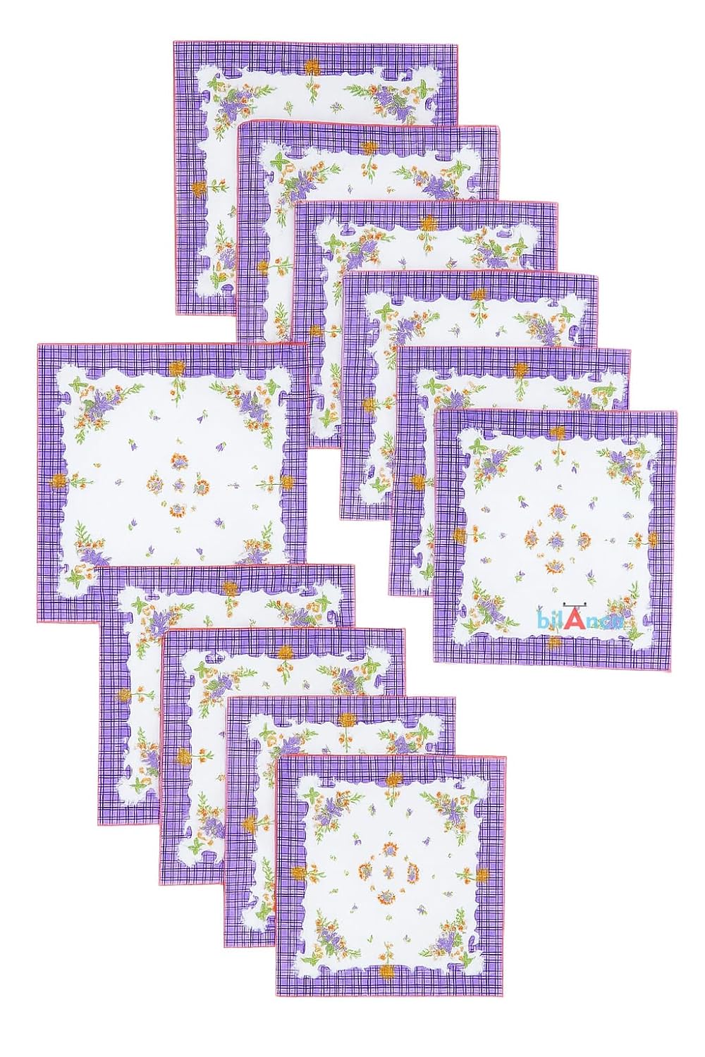 Pure Cotton Women Handkerchief Color Flower Printed Big Size Set of 12 Pieces Set Soft Hankies Ladies Girls Kids 12x12 Inches | 30x30 CMS (12)