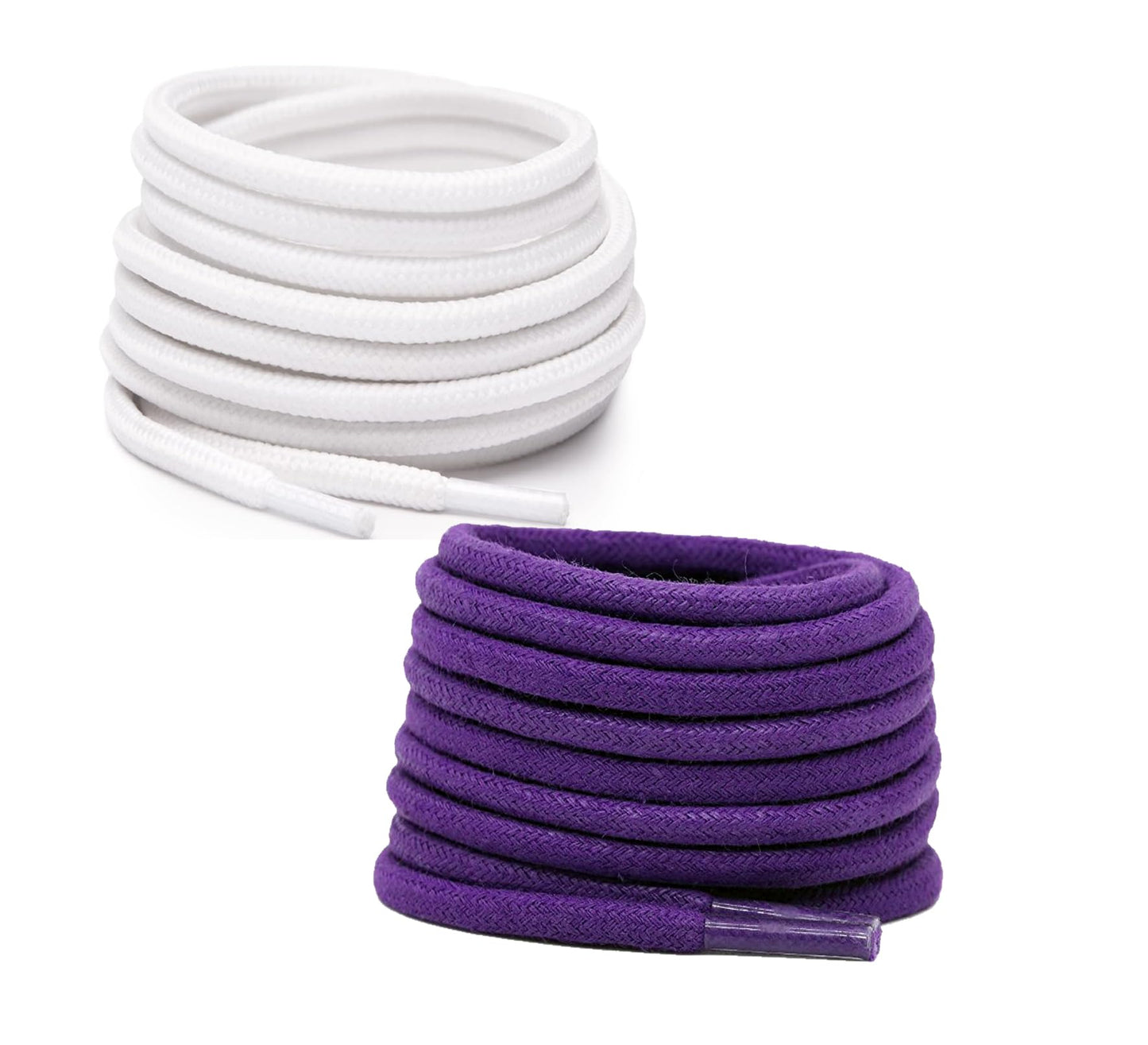 2 PAIRS Round Shoe laces 48 Inches 3 MM Thick Shoelaces for Athletic Running Sneakers Shoes Boot Strings