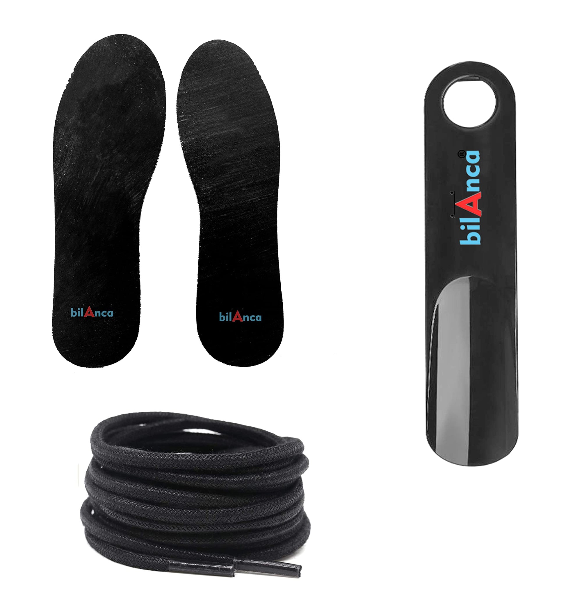 Leather Shoe Inserts Insoles Thin Lightweight Insoles for Work Boots, Sneakers, Sports Shoes Casual Formal Shoes Comfort Inner Soles for Men Women Size (7, Black)