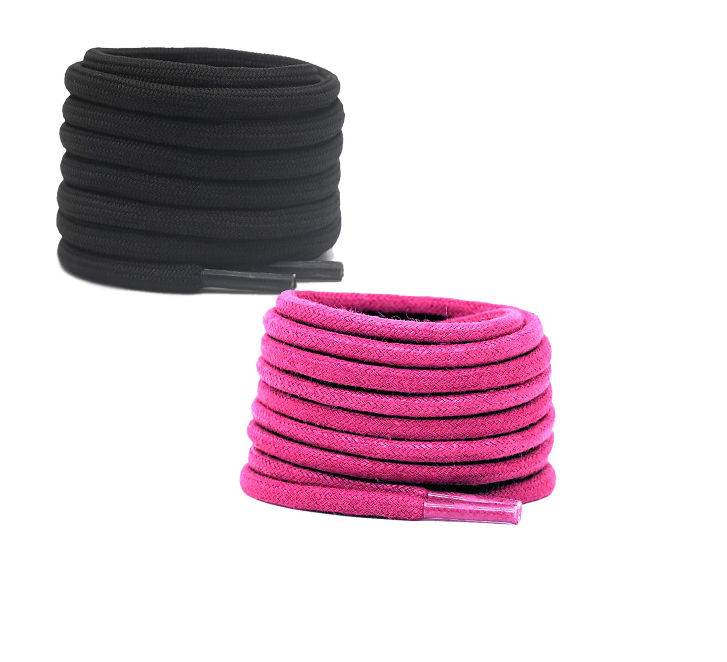 2 PAIRS Round Shoe laces 48 Inches 3 MM Thick Shoelaces for Athletic Running Sneakers Shoes Boot Strings