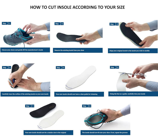 Leather Shoe Inserts Insoles Thin Lightweight Insoles for Work Boots, Sneakers, Sports Shoes Casual Formal Shoes Comfort Inner Soles for Men Women Size (7, Black)