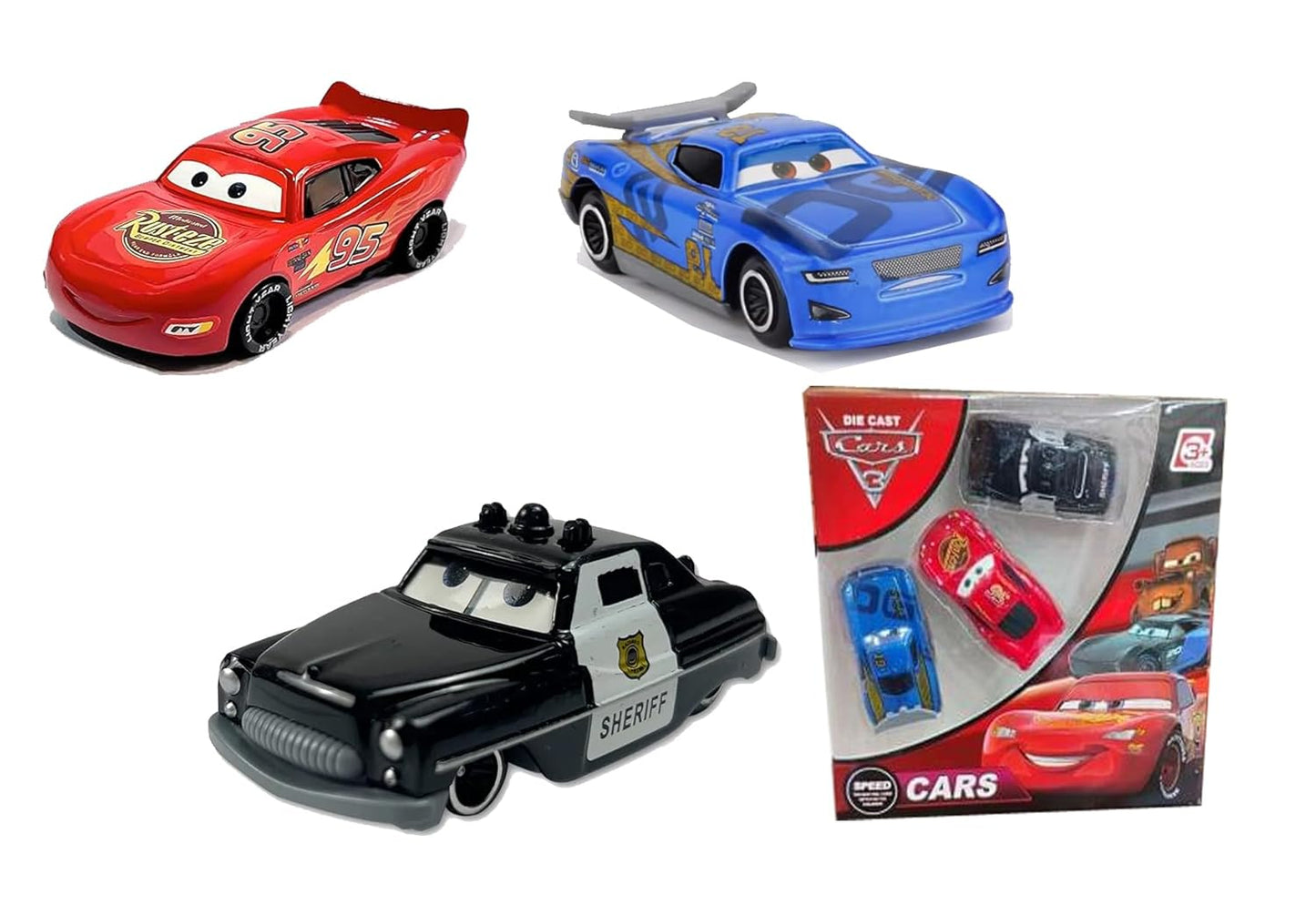 bilAnca Metal Cars DieCast Deesney Pixar Lighting McQueen Mater Die cast Kid Toy Set Toys Wheel for Kids Set Multi Color Assortment (3)