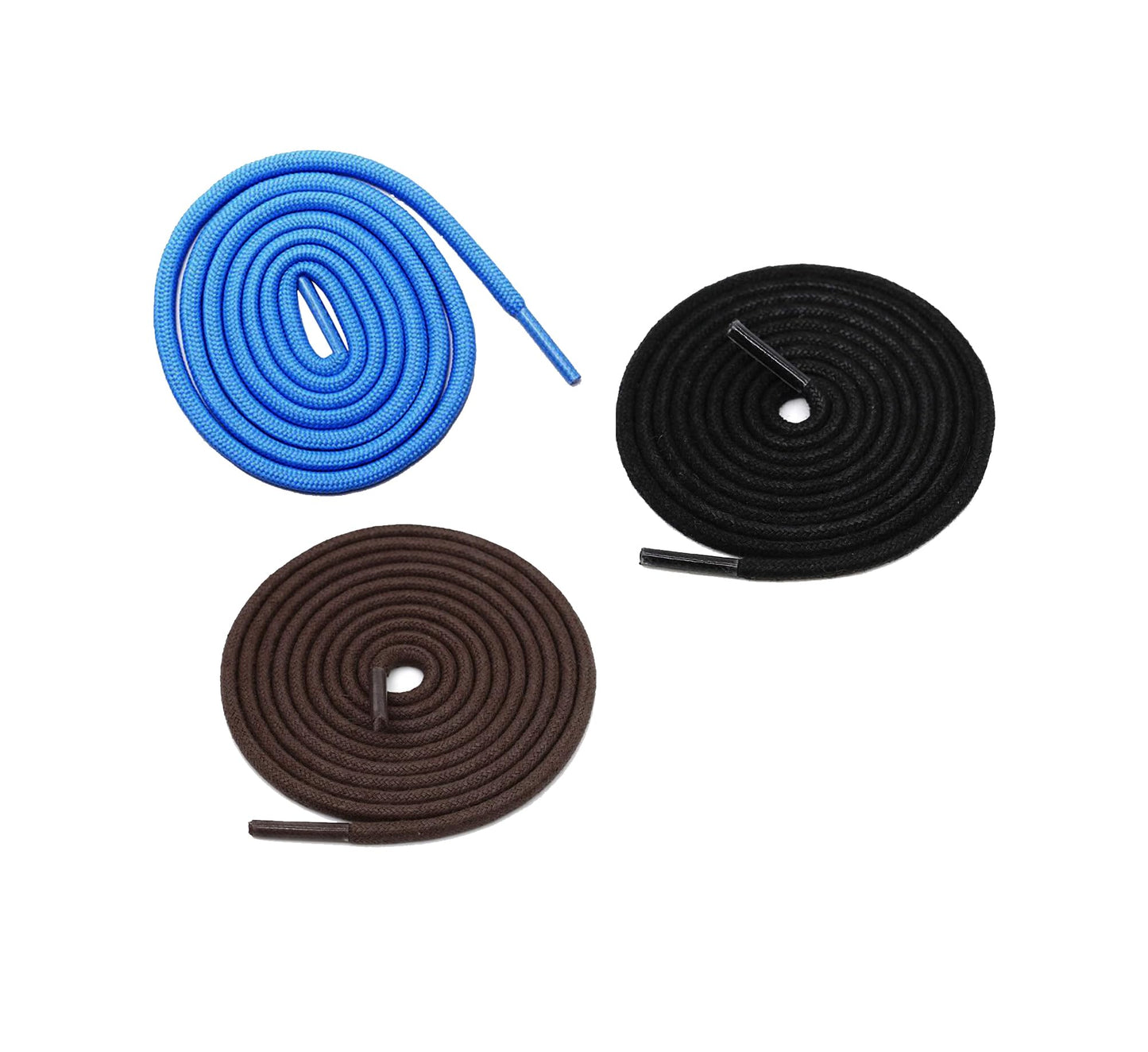 3 PAIRS Round Shoe laces 48 Inches 3 MM Thick Shoelaces for Athletic Running Sneakers Shoes Boot Strings