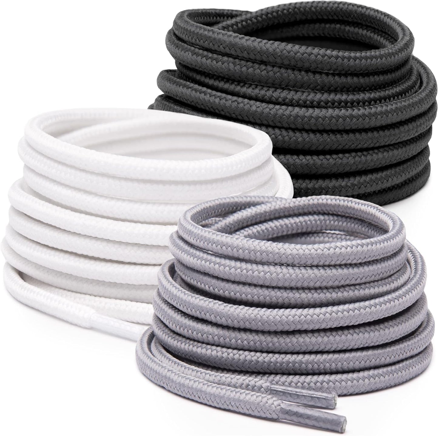 3 PAIRS Round Shoe laces 48 Inches 3 MM Thick Shoelaces for Athletic Running Sneakers Shoes Boot Strings