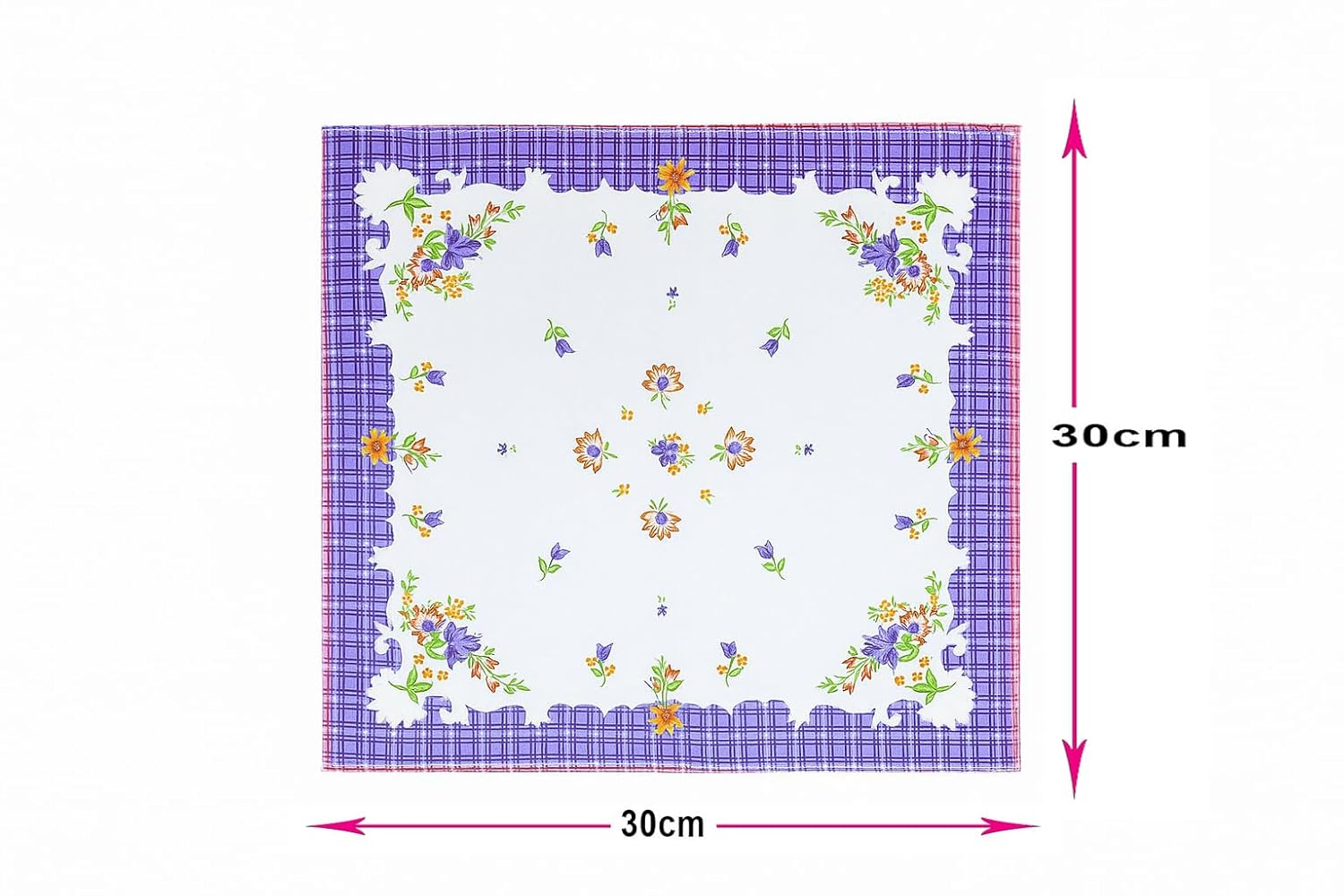 Pure Cotton Women Handkerchief Color Flower Printed Big Size Set of 12 Pieces Set Soft Hankies Ladies Girls Kids 12x12 Inches | 30x30 CMS (12)