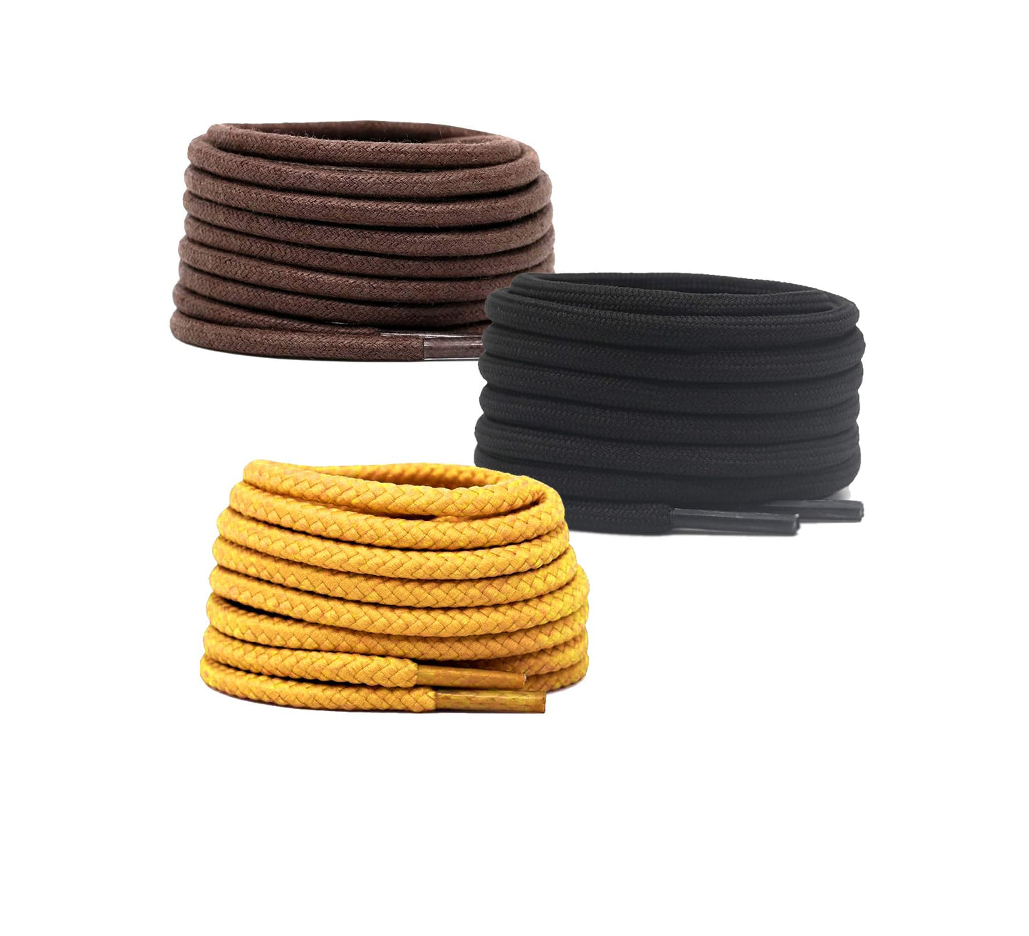 3 PAIRS Round Shoe laces 48 Inches 3 MM Thick Shoelaces for Athletic Running Sneakers Shoes Boot Strings