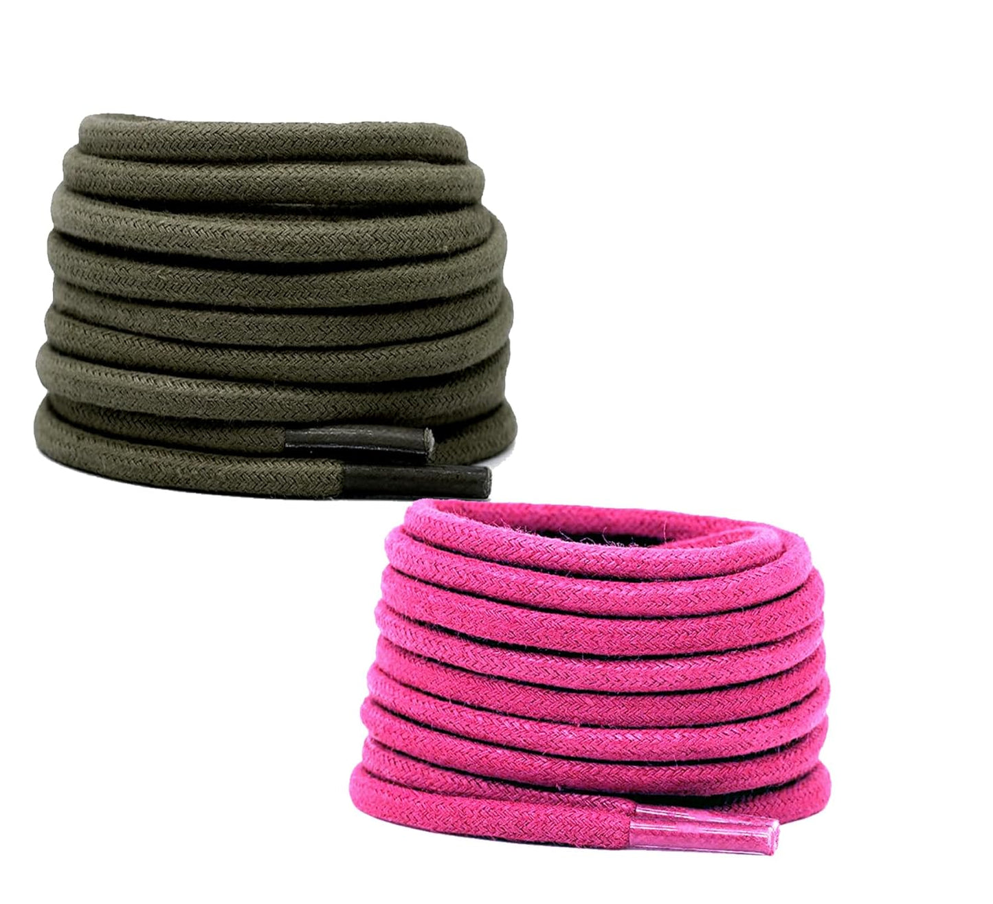 2 PAIRS Round Shoe laces 48 Inches 3 MM Thick Shoelaces for Athletic Running Sneakers Shoes Boot Strings