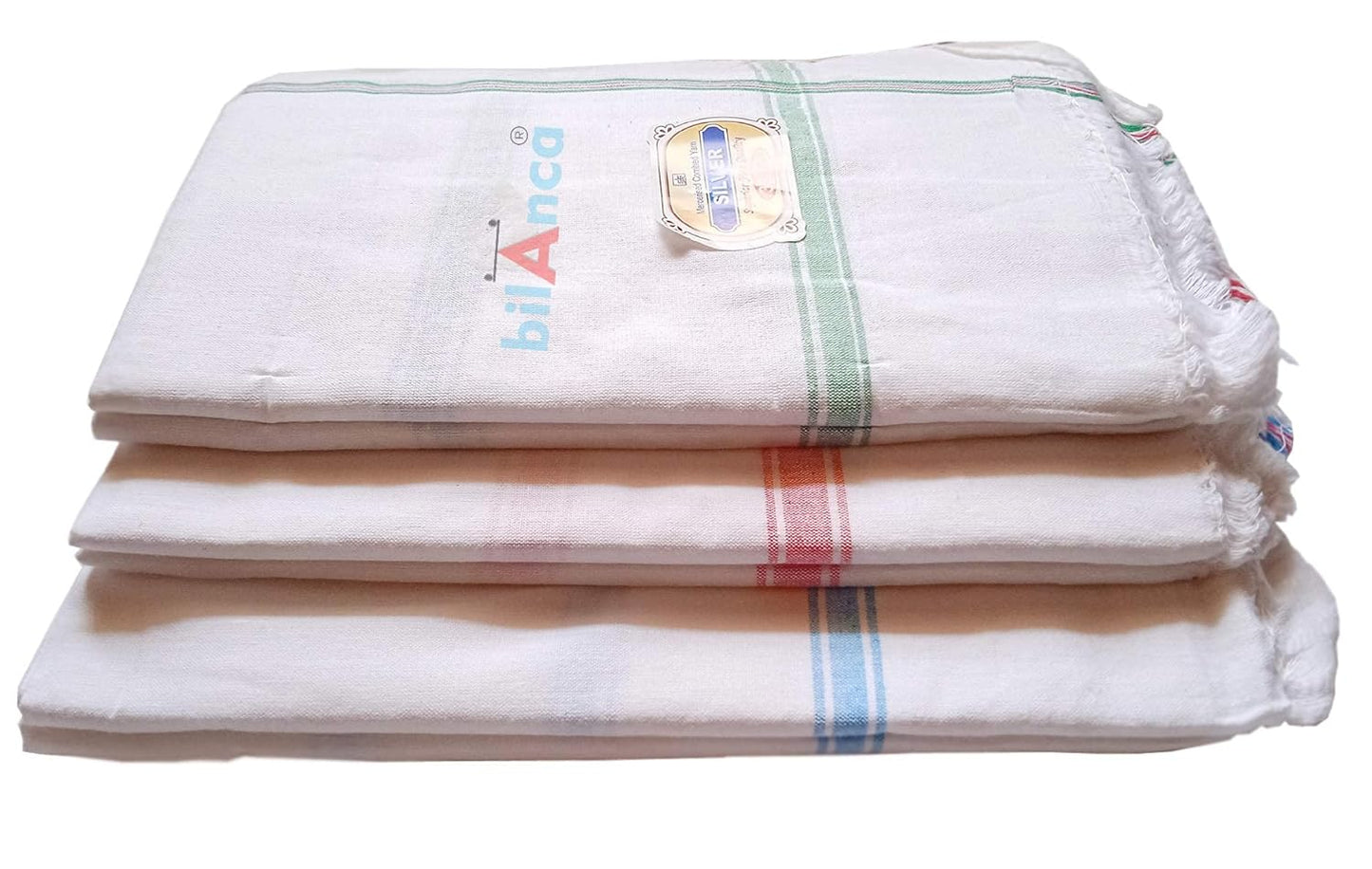 Big Traditional 68" x 34" 300 GSM 100% Pure Cotton Khadi White Gamcha Bath Towel Men Women Kids Best All Season (1)