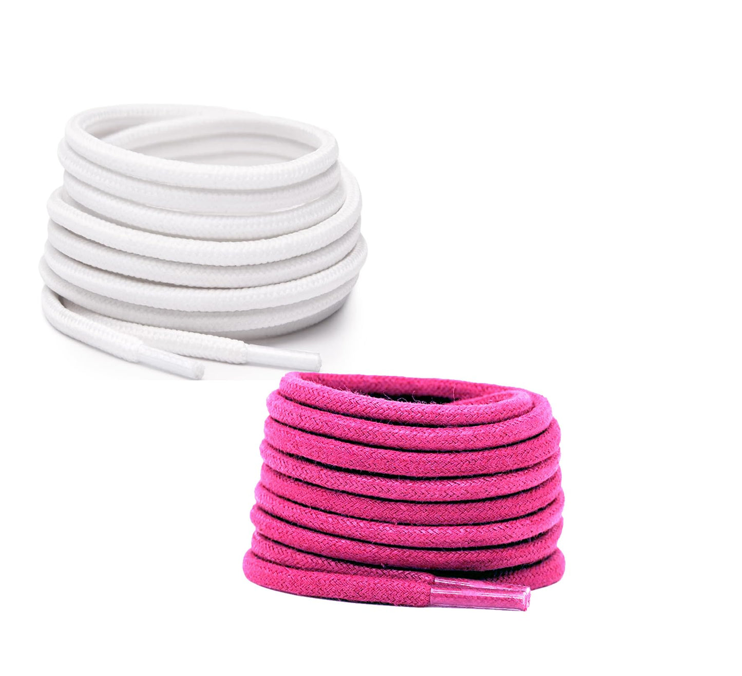 2 PAIRS Round Shoe laces 48 Inches 3 MM Thick Shoelaces for Athletic Running Sneakers Shoes Boot Strings