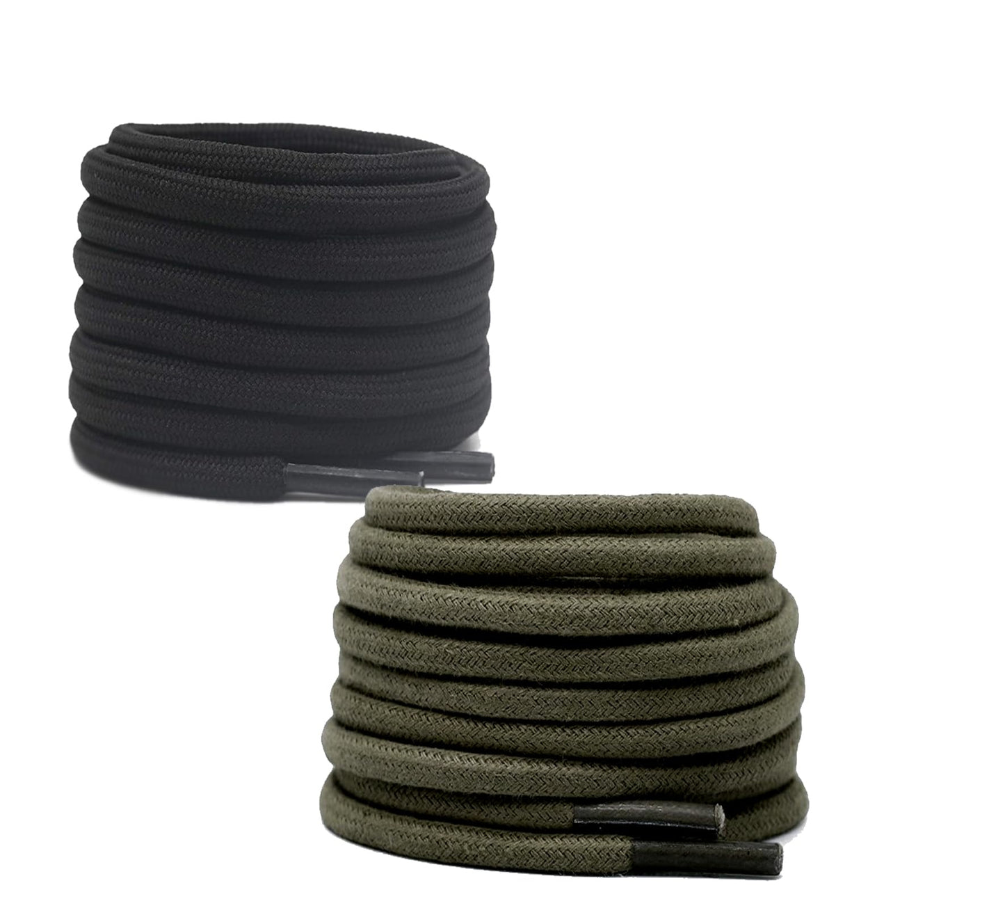 2 PAIRS Round Shoe laces 48 Inches 3 MM Thick Shoelaces for Athletic Running Sneakers Shoes Boot Strings