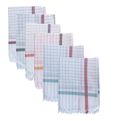 Big Size Traditional 28 x 57 inches 300 GSM 100% Pure Cotton Khadi White Checks Gamcha Bath Highly Absorbing Gamosa Towel Men Women Best All Season (1)