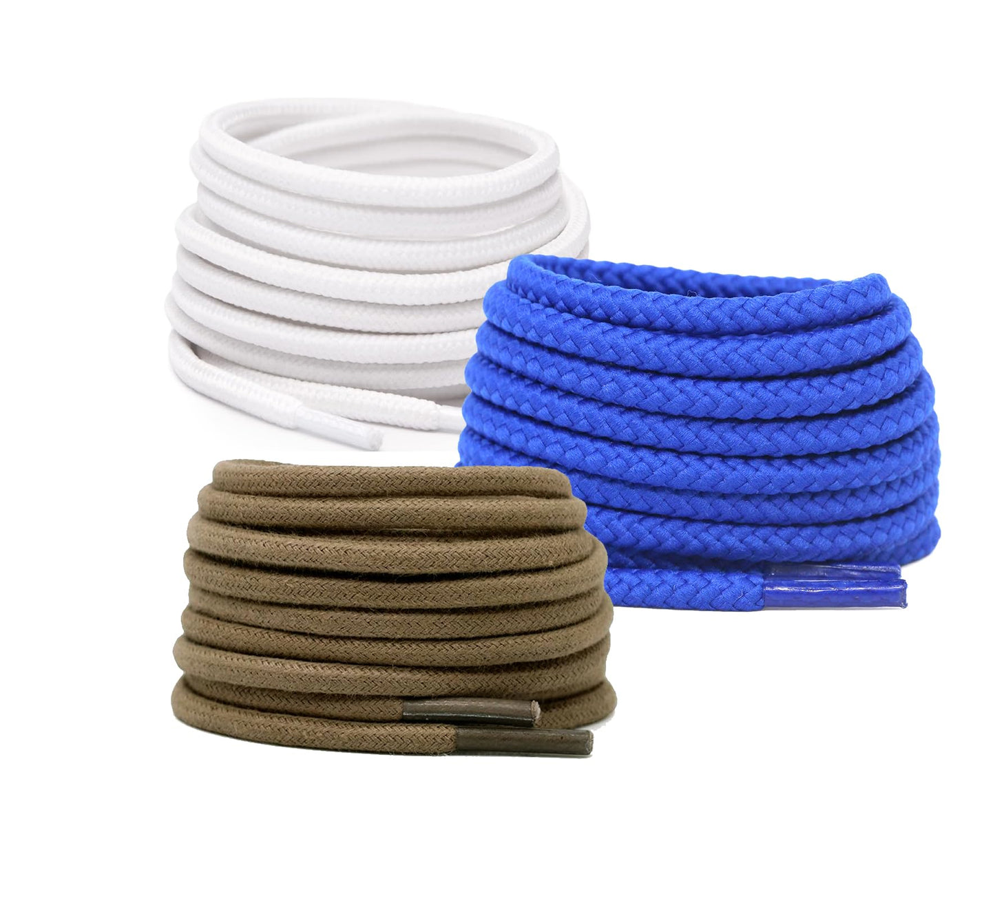 3 PAIRS Round Shoe laces 48 Inches 3 MM Thick Shoelaces for Athletic Running Sneakers Shoes Boot Strings