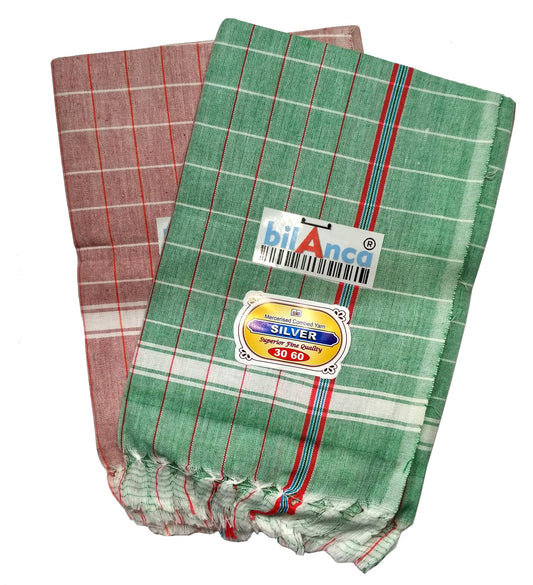 bilAnca Pure Cotton Gamcha Multi Color Checks for Men 30x60 Inch Approx