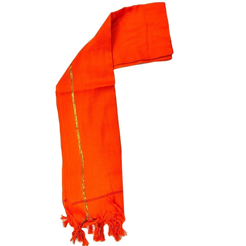 bilAnca Bhagwa Orange Pooja Gamcha Bath Towel 26x52 Inches