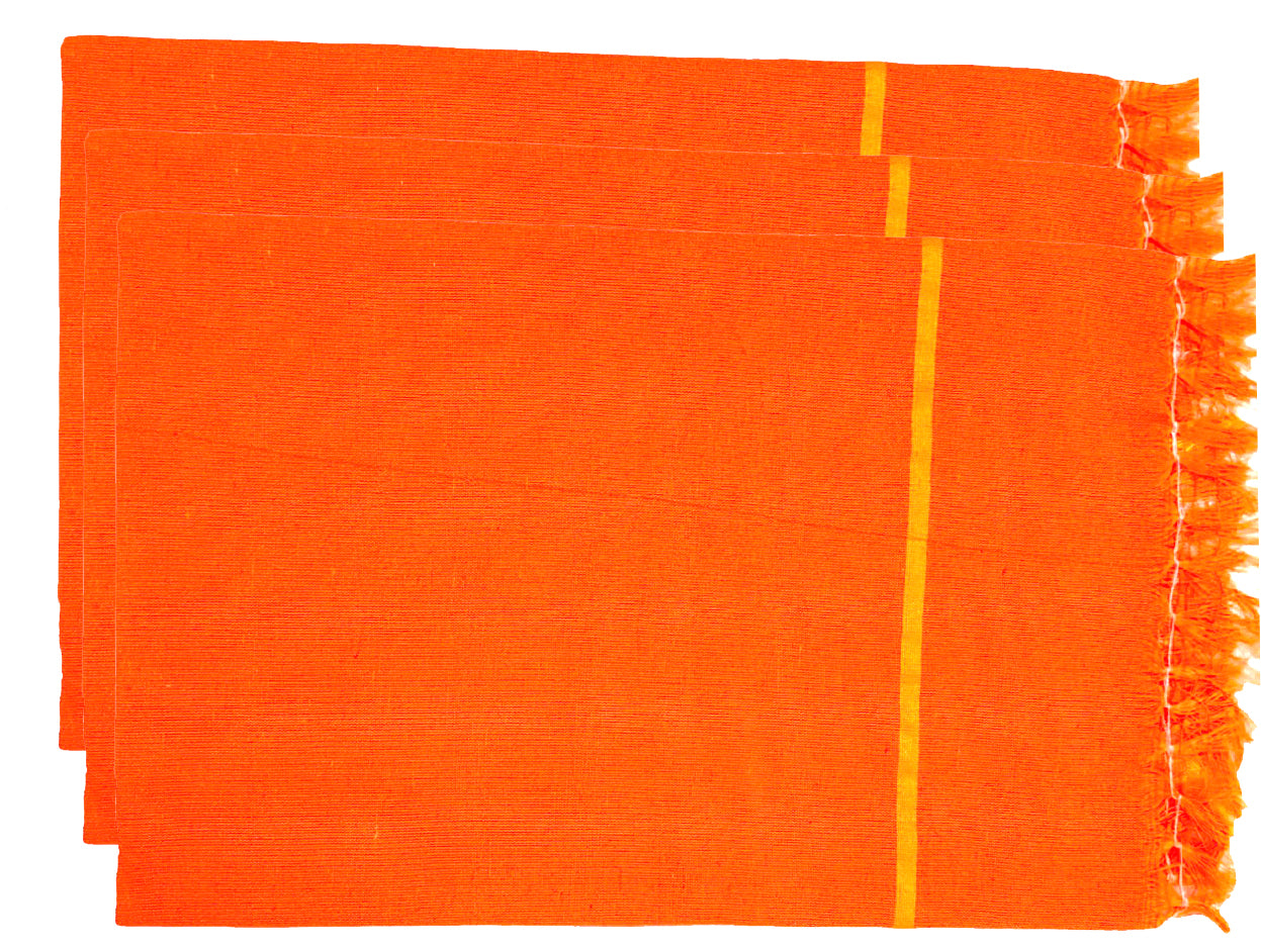 bilAnca Bhagwa Orange Pooja Gamcha Bath Towel 26x52 Inches